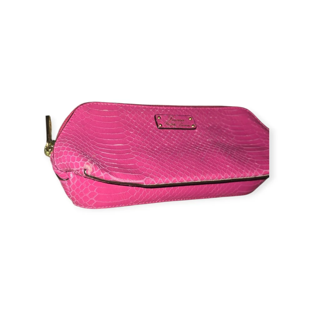 Ralph Lauren Banbury Snakeskin Pink Cosmetic Bag - Picture 3 of 7